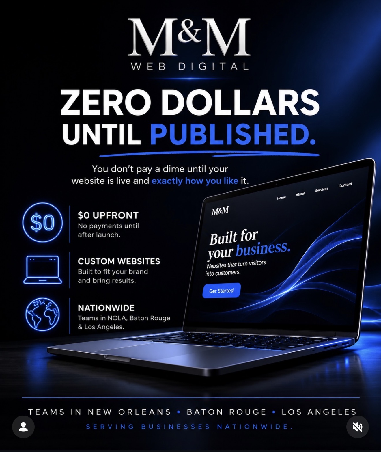 M&M Web Digital — Zero dollars until published